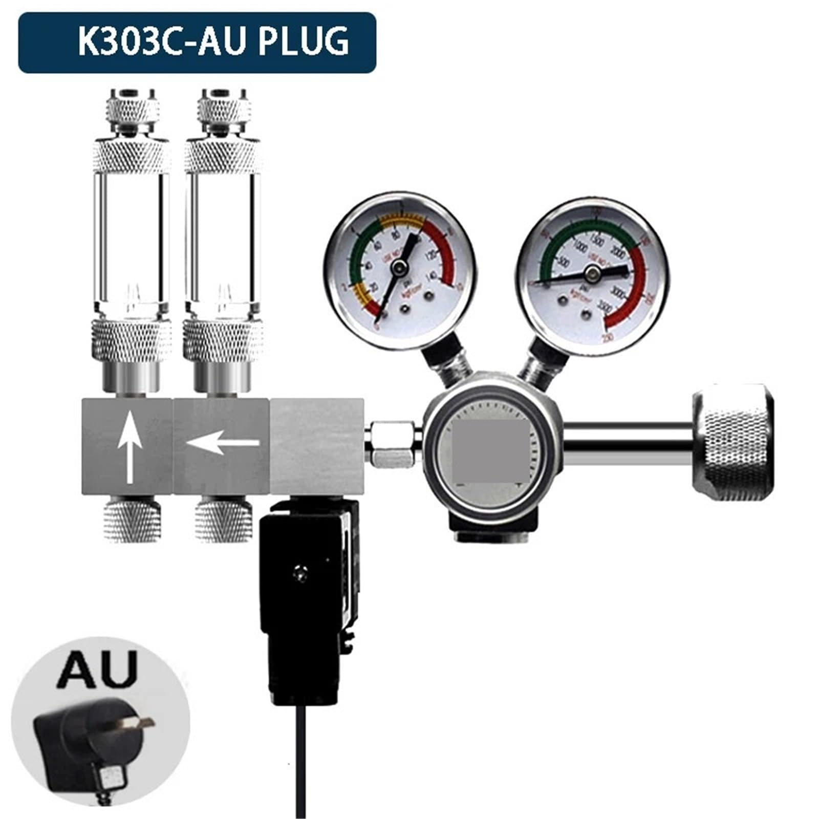 2022 version fish tank DIYCO2 regulator, solenoid valve bubble counter CO2 reaction control system pressure reducing valve kit(K303C-AU plug,AC100-240V-G5-8) - image 2