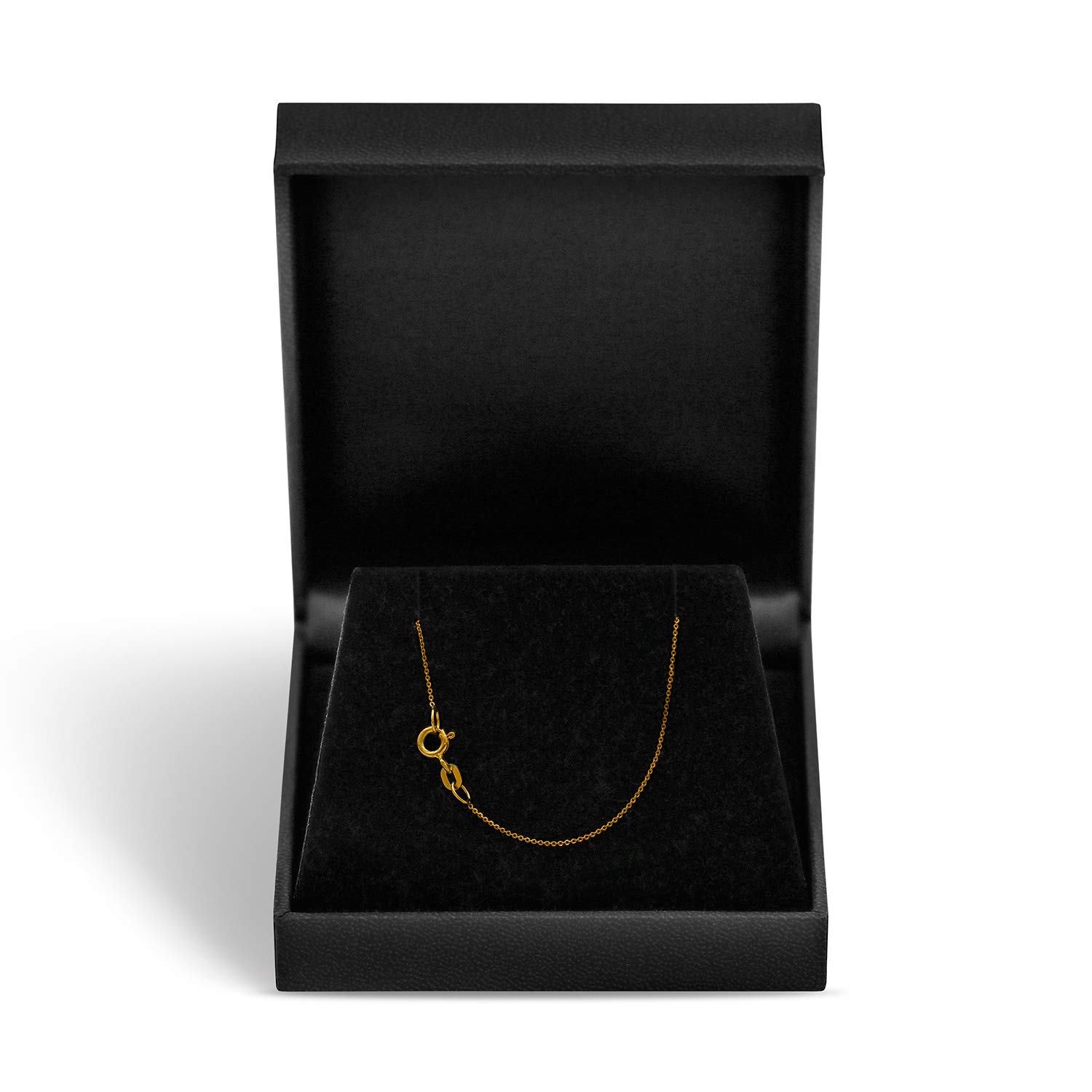 EDELIND Sehr feine Goldkette Damen Mädchen Herren 333 375 585 750 Gelbgold Ankerkette flach 0,8 mm 8 9 14 18 Karat Echtgold Halskette Gold mit Schmuck Geschenkbox