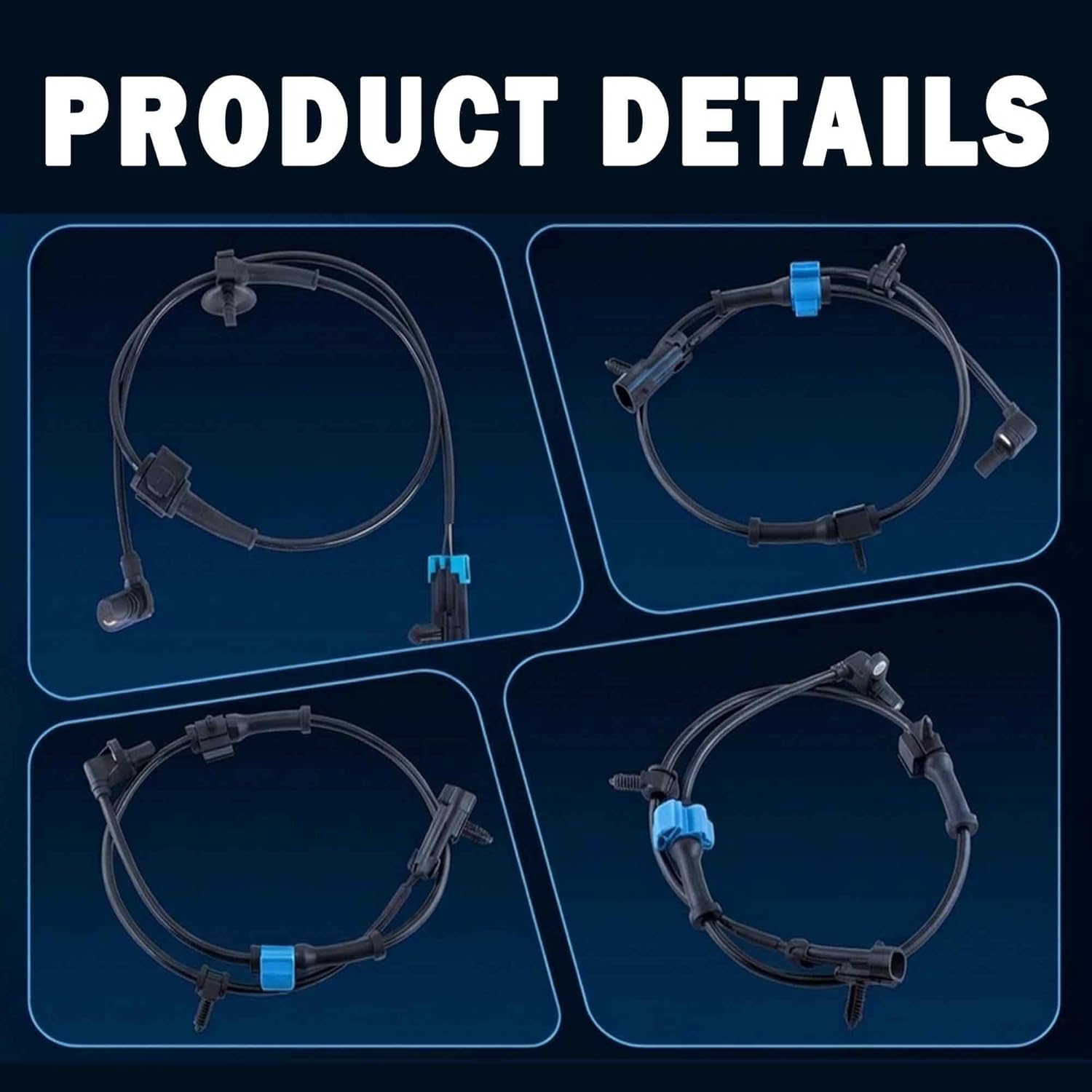 KUIPERAUTO Front and Rear Left Right ABS Wheel Speed Sensor Compatible for 2007-2012 Cadillac Escalade ESV EX/Chevy Avalanche Tahoe Suburban 1500/GMC Yukon XL 4PCS 1500 ALS1464 ALS1465