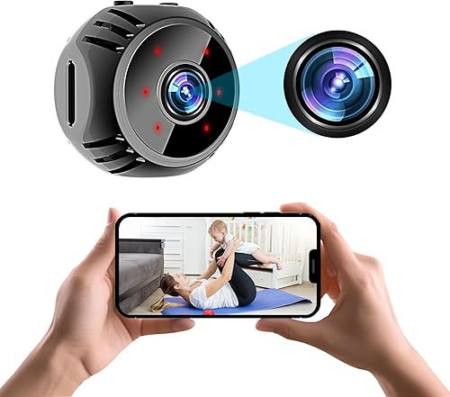 BZZCAM Cámara espía oculta WiFi Mini Wirelss Cámara interior de seguridad para el hogar, aplicación de teléfono Vista en vivo, detección de