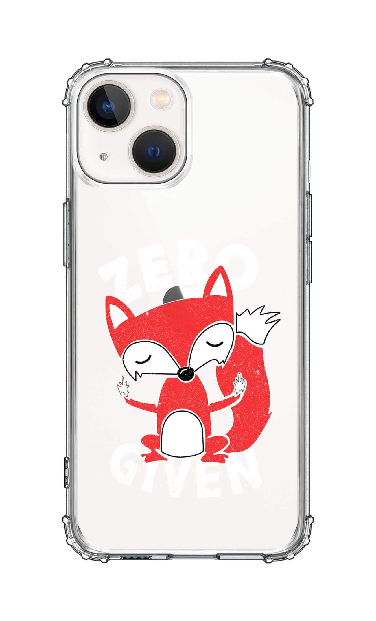 Stylizedd Classic Clear Case For Compatible with Apple iPhone 13 mini Soft Anti Drop Airbag TPU Gel Thin Transparent Flexible Shockproof Cover [ Designed for Apple iPhone 13 mini ] - Zero Fox Given