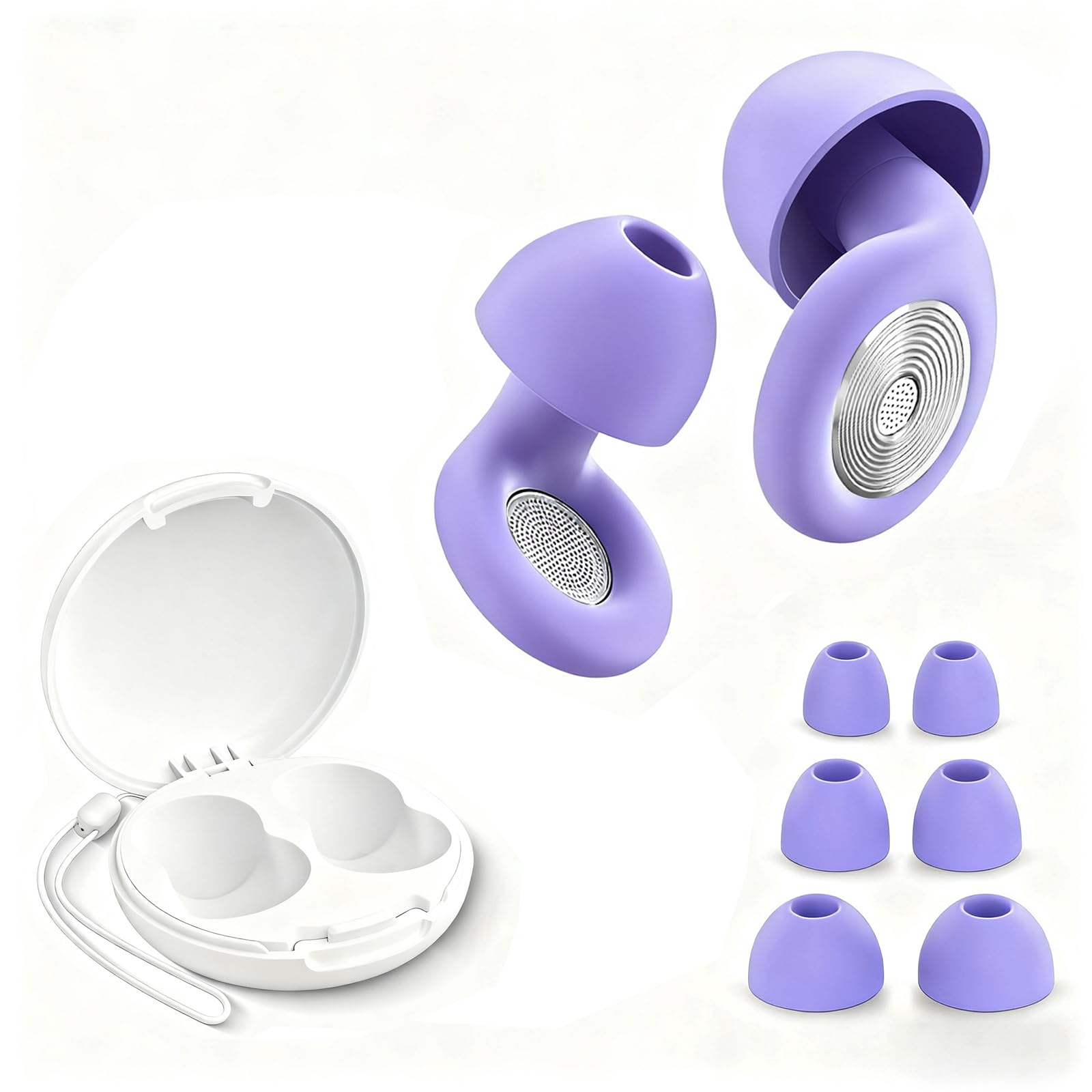 Ear Plugs for Sleep, 45dB Reusable Noise Cancelling Earplugs for Focus/Snoring/Travel/Conc...