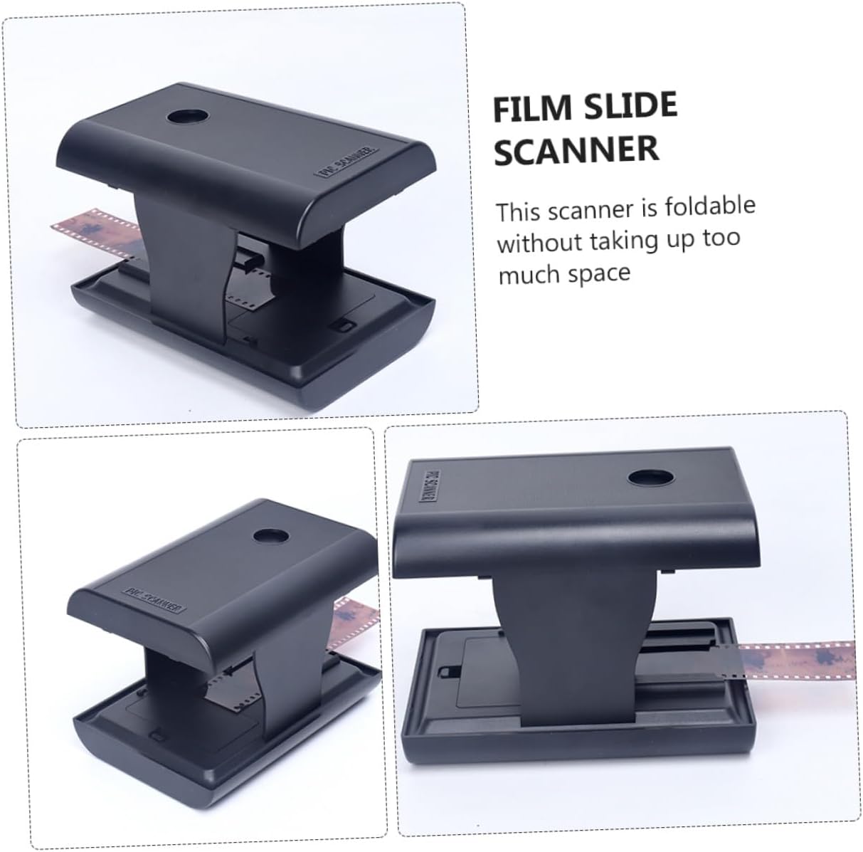 Colored Negative Film Converter Folding Slide Scanner Device for Portable Compact Design for Convenient Film and Slide Digitization at Home
