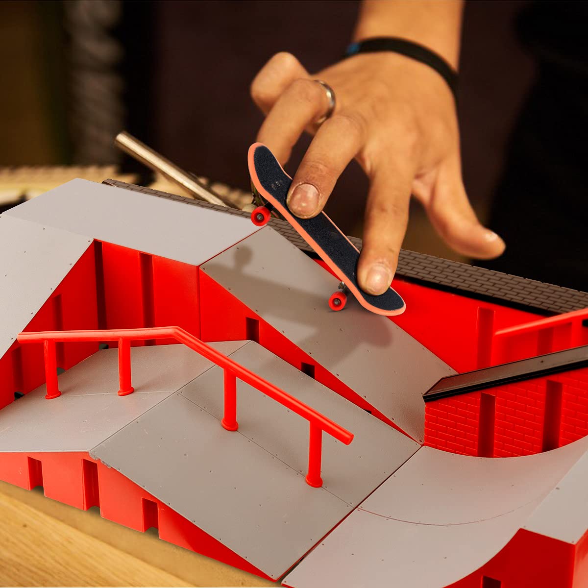 Buy KETIEE Finger Skateboard Ramp Set Fingerboard Ramps Skate Park Kit