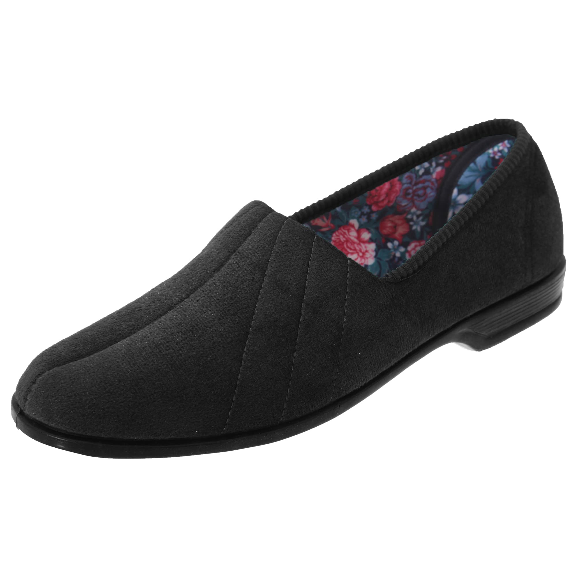 Sleepers Womens Audrey III Roll Top Slippers with Rubber Sole Heather