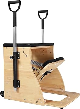ARKANTOS Pilates Chair, Split-Pedal Stability Combo Chair with Handles, Yoga Fitness Trainer, Pilates Reformer Machine, Pilates Equipment Perfect for Home Use & Gym Workout (Black)