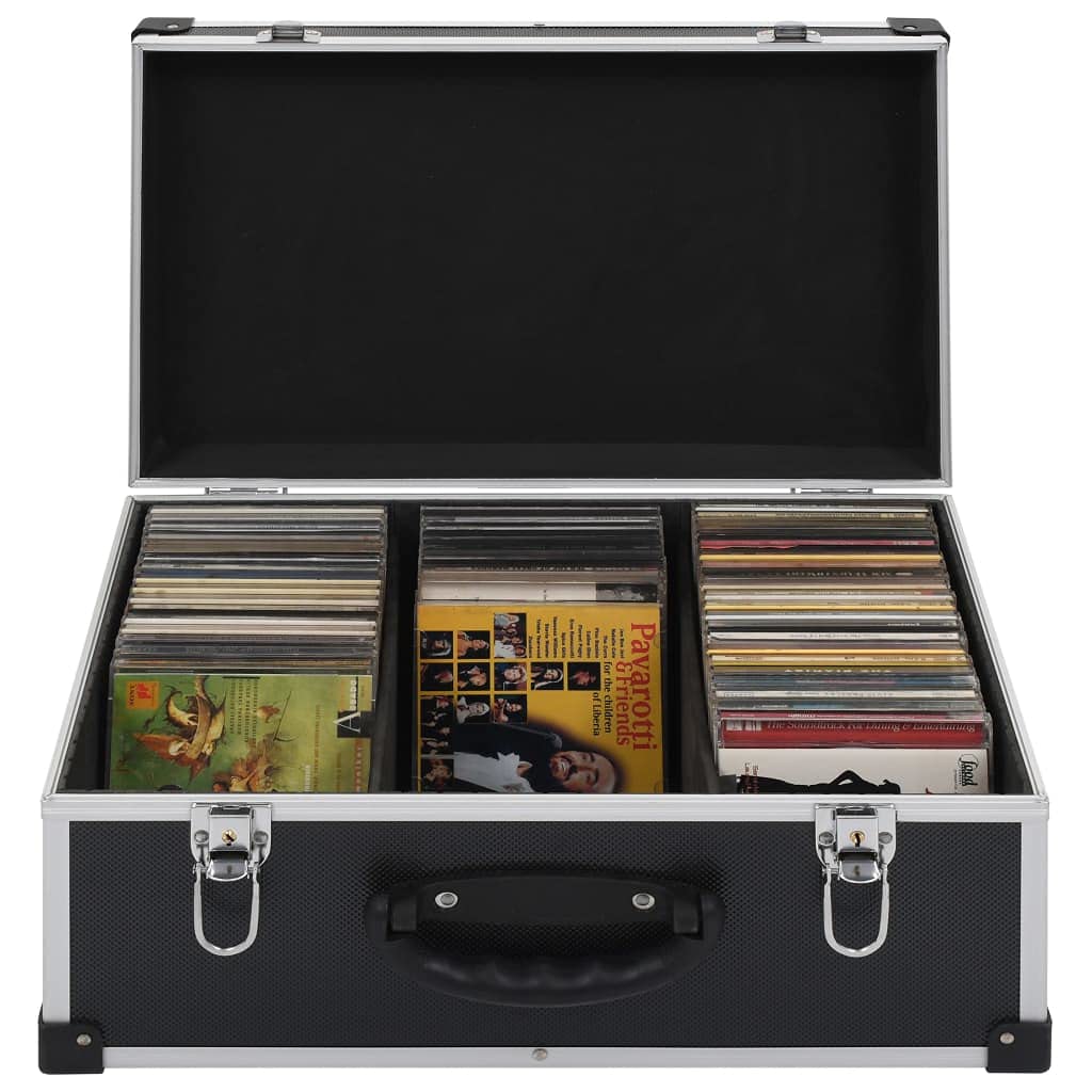 Archivador y organización de CD para 60 CDs de aluminio ABS negro CD/DVD cajas y organizadores