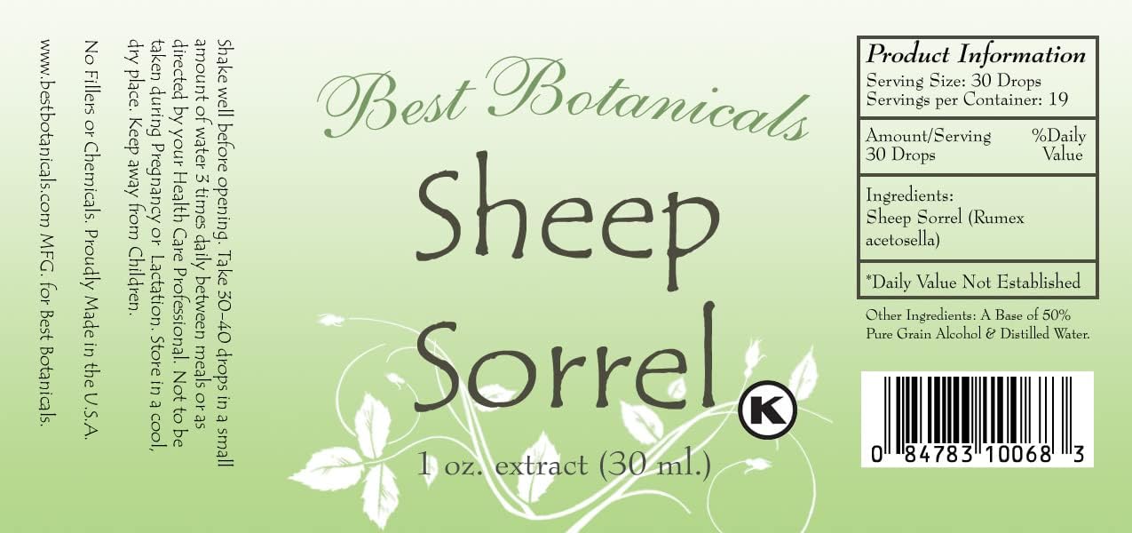 Best Botanicals Sheep Sorrel Extract 1 oz.
