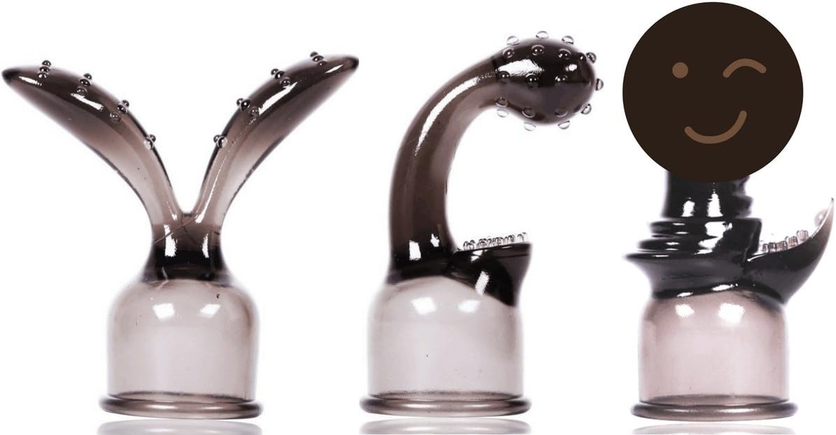 Wand Massager Attachment Head Set - Set of 3 Accessories Caps