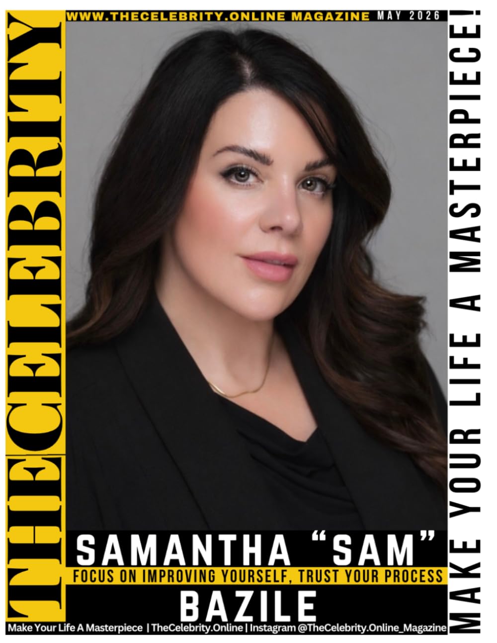 TheCelebrity.Online Magazine May 2026 Print Edition Featuring Samantha 'Sam' Bazile As Cover Story