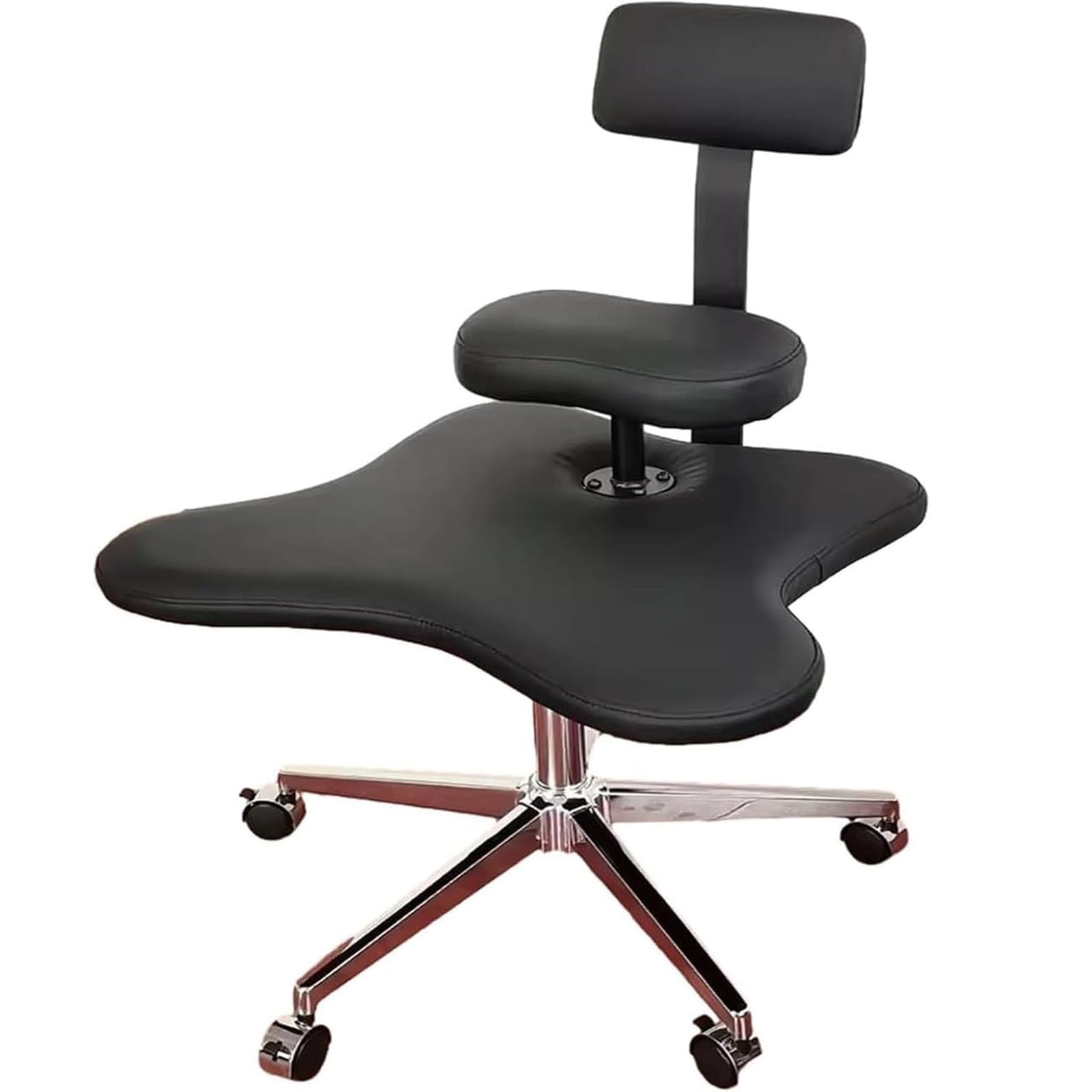 Zykuosus Ergonomic Kneeling Meditation Chair with Removable Backrest and Brake Casters For ffice Posture Support
