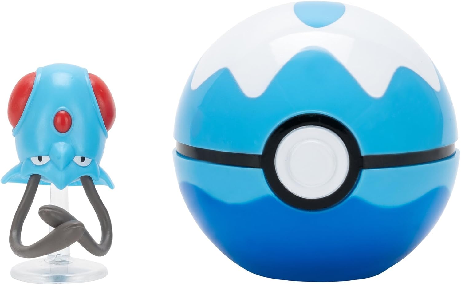 Pokémon Tentacool and Scuba Clip 'N' Go Ball Includes a 2" Battle Figure with Stand and Scuba Ball Accessory.