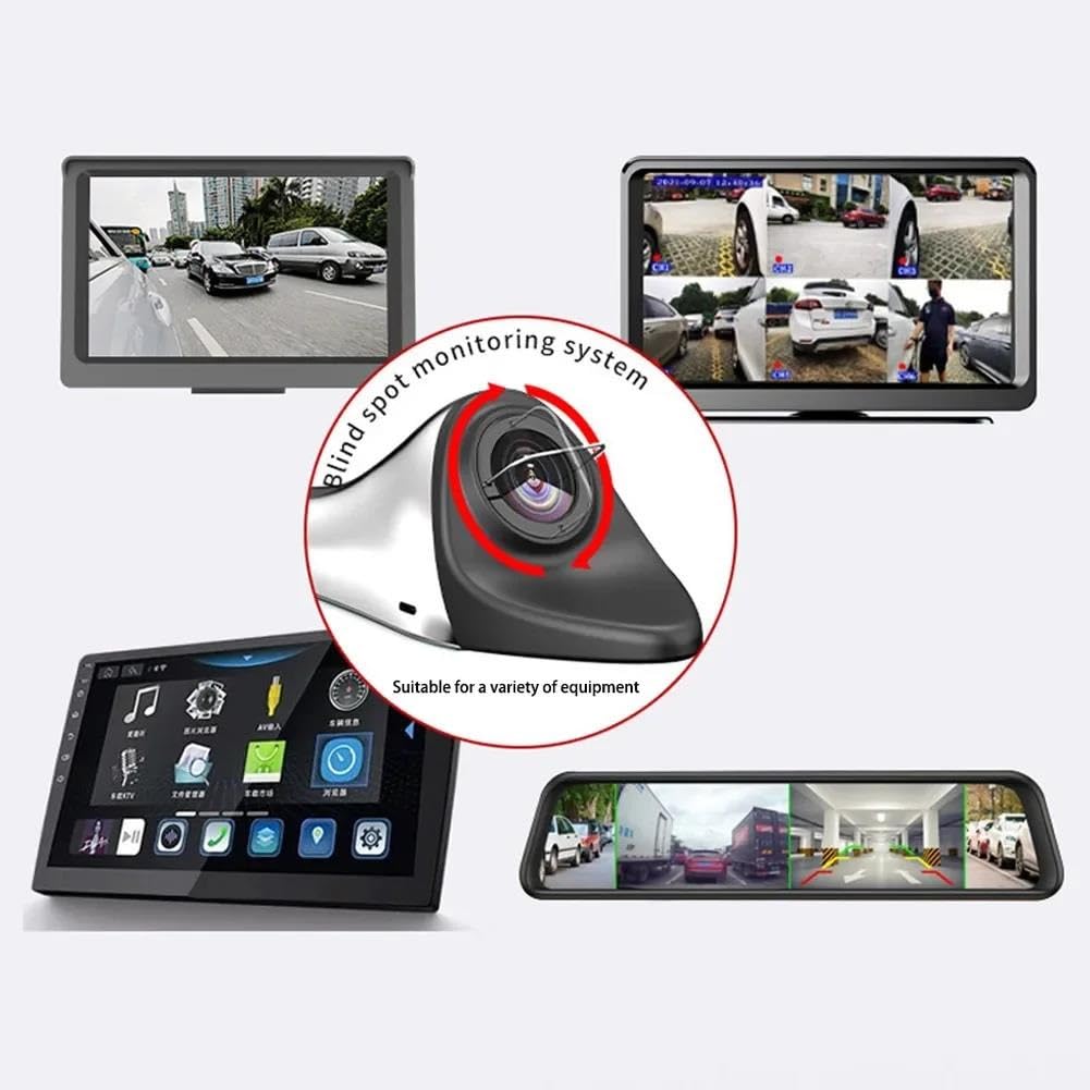 Kamera cofania 1080p samochodowa kamera cofania pomocnicza kamera cofania tylna kamera boczna CVBS/AHD płetwa rekina IP68 wodoodporna obrotowa kamera cofania (AHD 1 szt. srebrna prawa) (CVBS A5-one