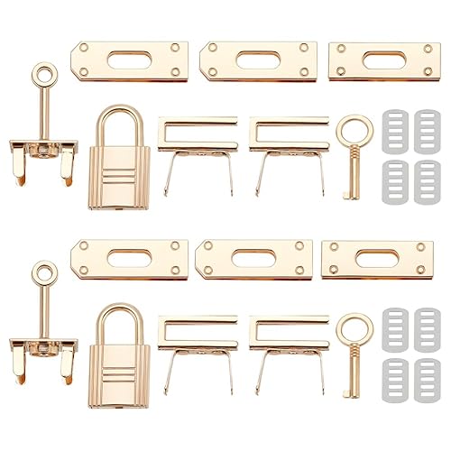 WADORN 24pcs Alloy Bag Lock Clasp Set, 2 Sets Purse