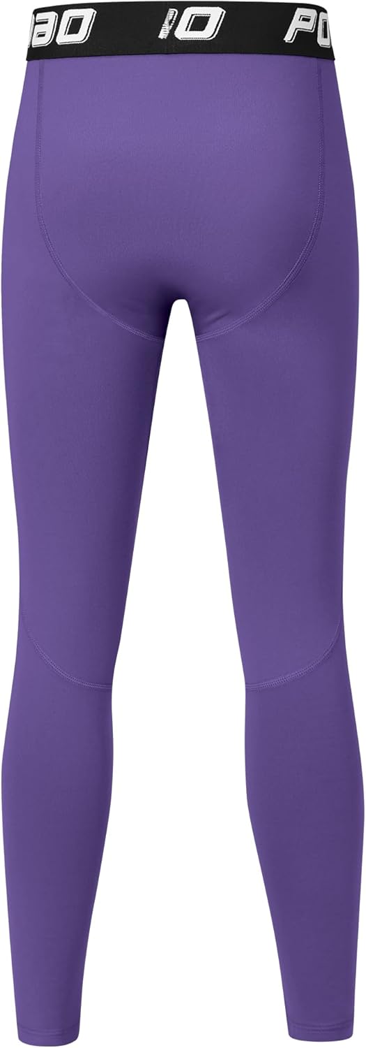 Boys Thermal Compression Pants Youth Fleece Lined Sports Base Layer Leggings Kids Athletic Tights Cold Weather Gear - Image 3