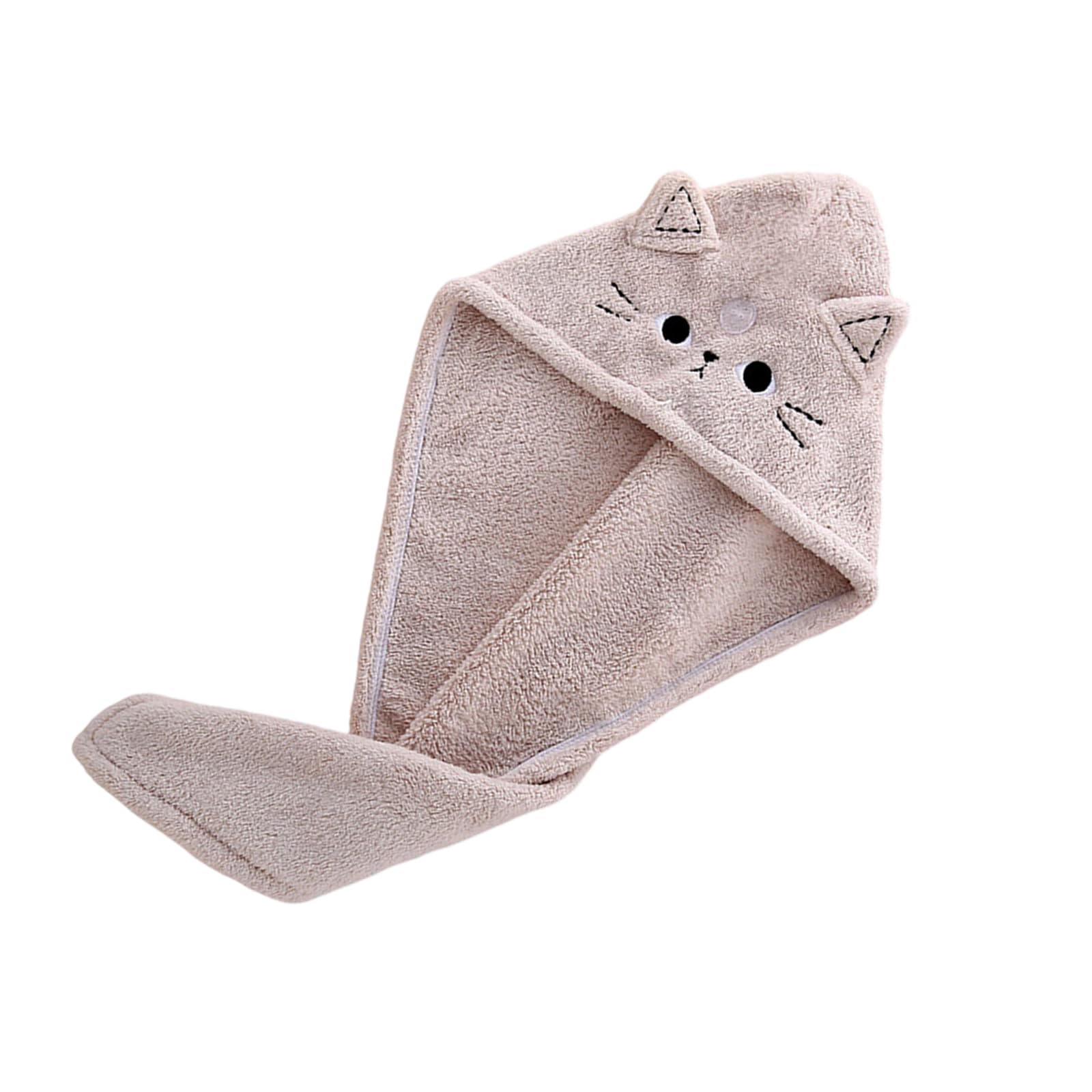 Woedpez Lovely Kitten Hat Bath Towel From Fleece for Women ’ s Hair Care and Fast Drying Hair Turban Fast Absorbent Towel