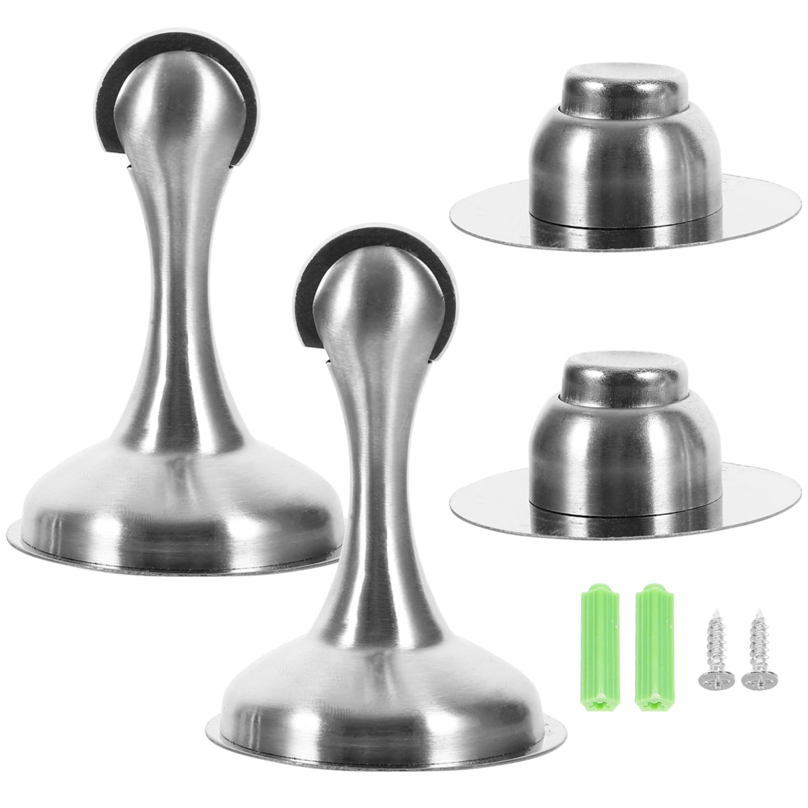 DOITOOL 2 Ensembles Butée De Porte Murale Acier Inoxydable Lot de Installation sans Perçage Protection Collision pour Portes De Chambre Salon Cuisine Et Garage 2 Pièces * 2