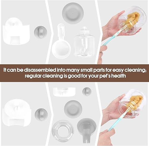 Miniatura 6 de Juego de dispensador automático de agua para alimentos para mascotas, dispensador de alimentos para alimentador por gravedad, adecuado para conejos