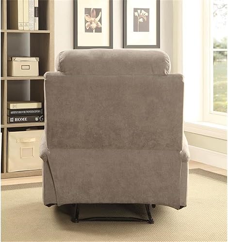 Miniatura 18 de Acme Rosia - Reclinable tapizado de tela con reposabrazos en la parte superior de la almohada en color chocolate (Chocolate Velvet),Gris (Gray