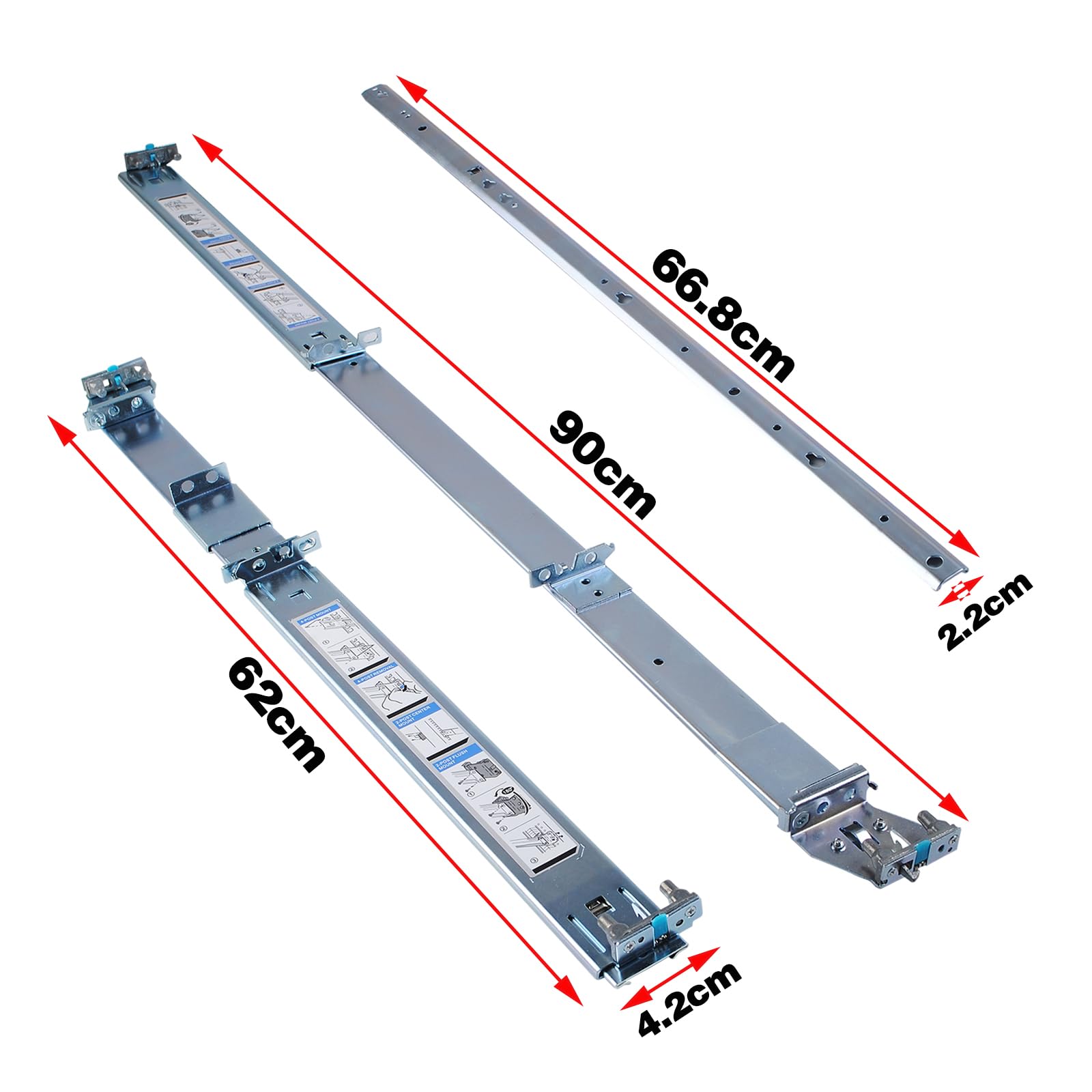 Dell 2U Sliding Rail Kit For PowerVault MD Series – Rack Mount Bracket (Used)