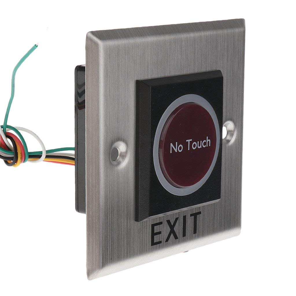 (NTS-44) No Touch Stainless Steel Exit Button/Touch Free Door Release Sensor Button (Pack of 1)