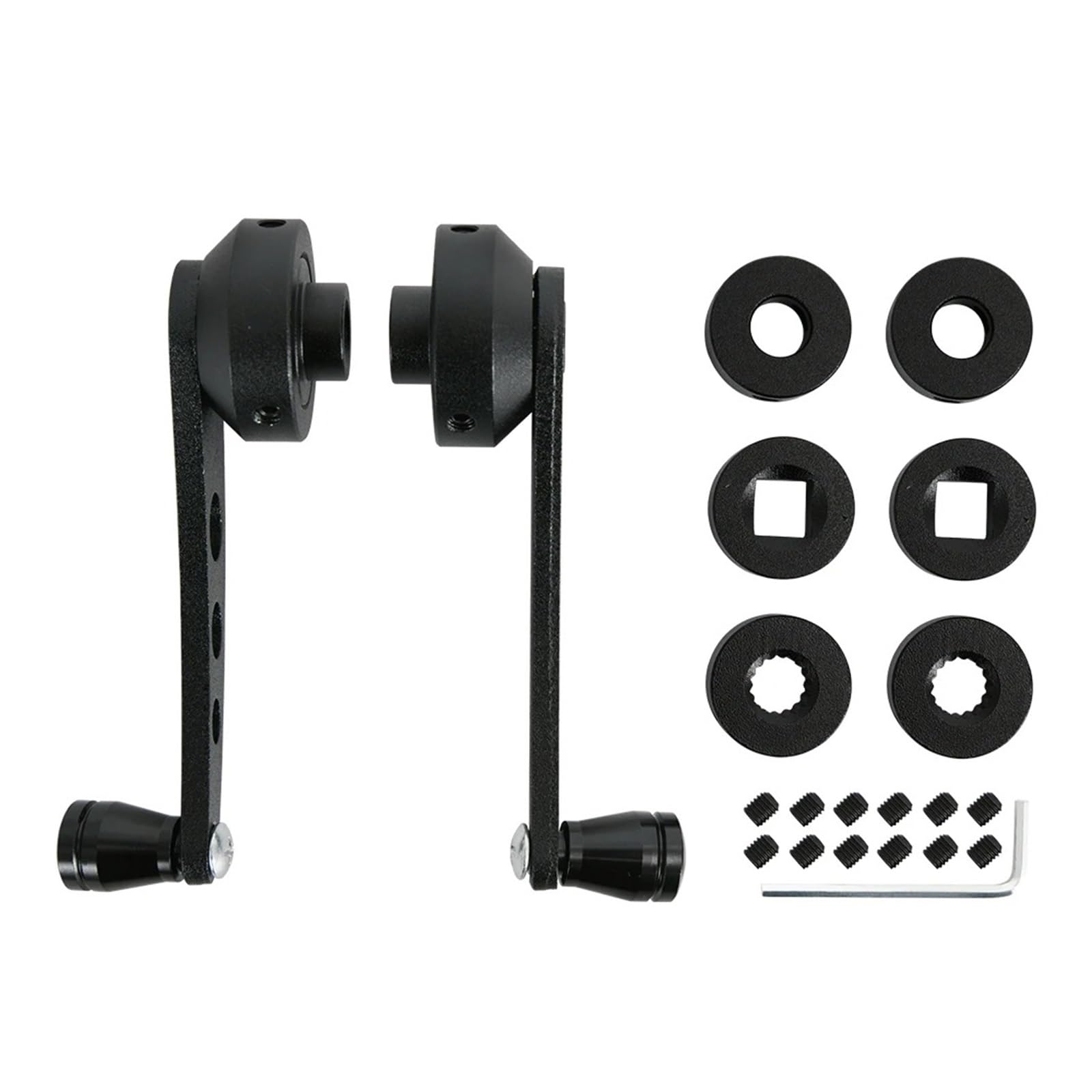 KIRYU Regulator for Universal 2 Pack Aluminum Alloy Car Manual Window Lifting Crank Handle Winder Lifter Riser Car(Black)