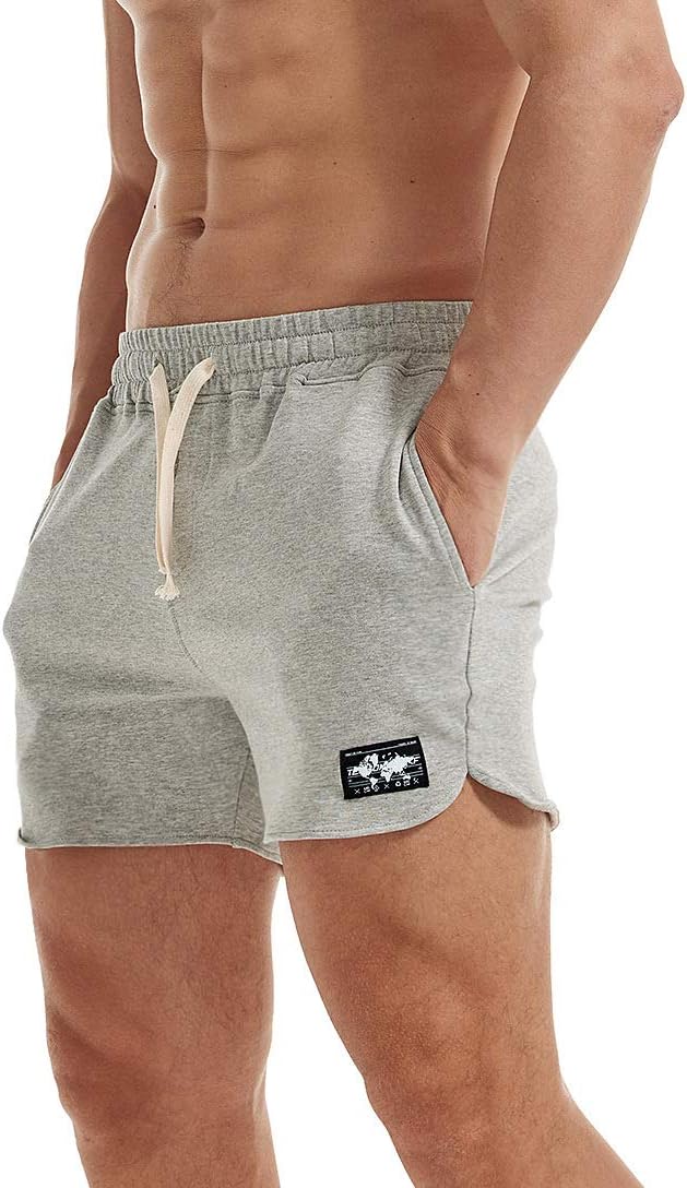 AIMPACT Men's Athletic Shorts Bodybuilding Workout Cotton Gym Shorts with Pockets