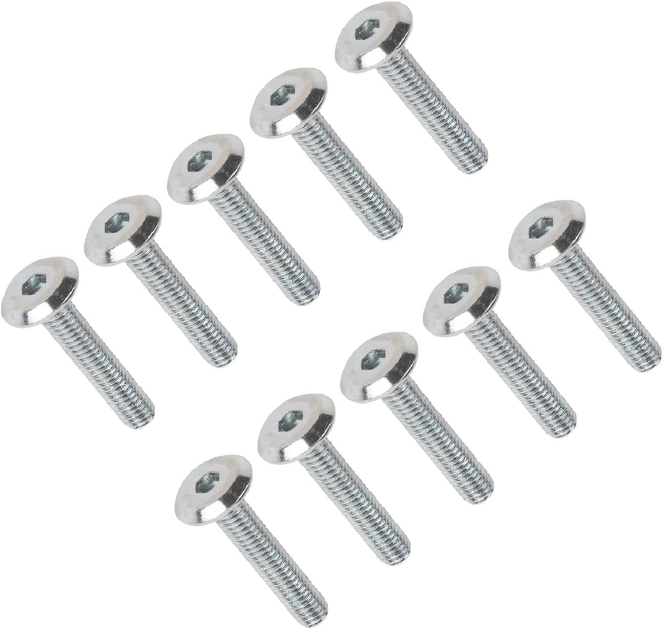 TERF® M6 X 35mm Joint Connector Bolts M6 (6mm) X 35mm Barrel Bolts Hex Allen Key Socket Flat Head Furniture Joint Connector Bolt - Pack of 10