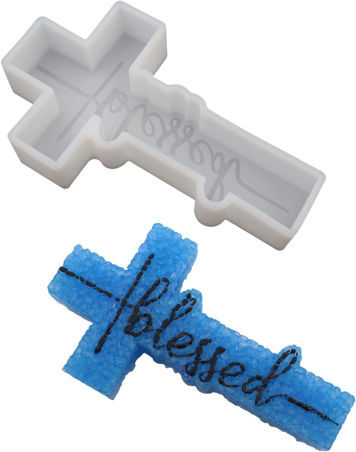 Flythww Cross Freshie Molds for Aroma Beads, Large Blessed