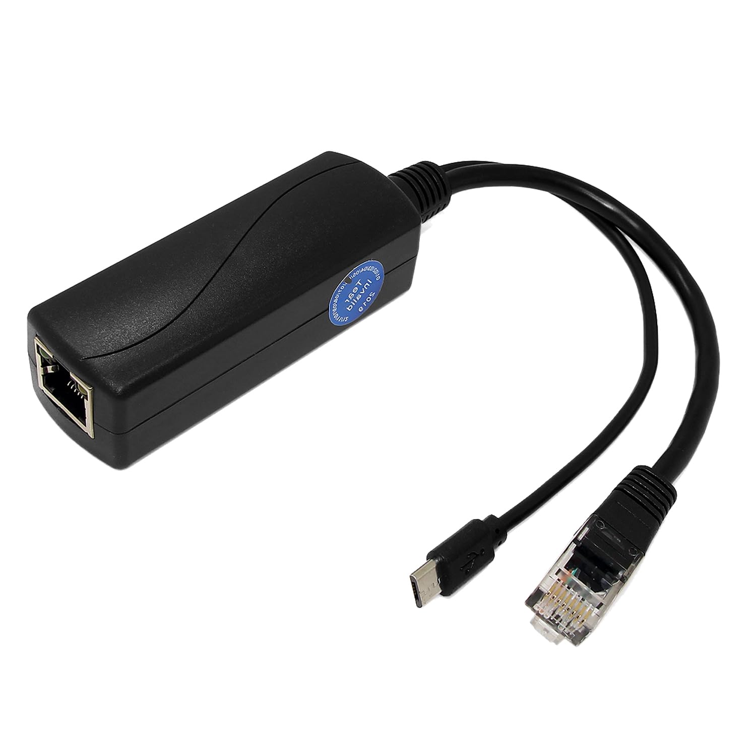 REVODATA 2.5G Micro USB PoE Splitter 5V/2.4A, PoE zu Micro USB 5V/2.4A 12W Ausgang, 2.5Gbps Gigabit Ethernet Kompatibel IEEE802.3af/at, Plug and Play für Smart Home