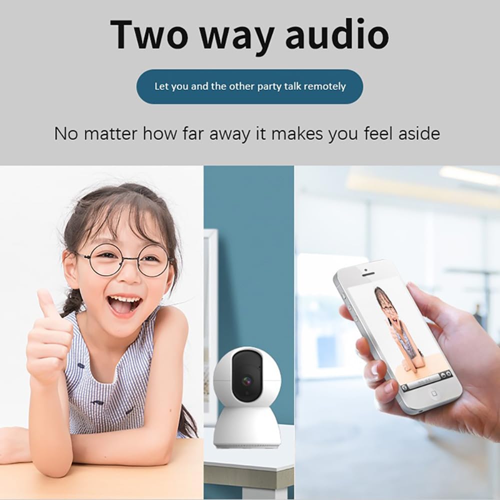 wolf guard Caméra de sécurité WiFi intérieure 1080p, détection de Mouvement, Compatible Alexa et Google Assistant
