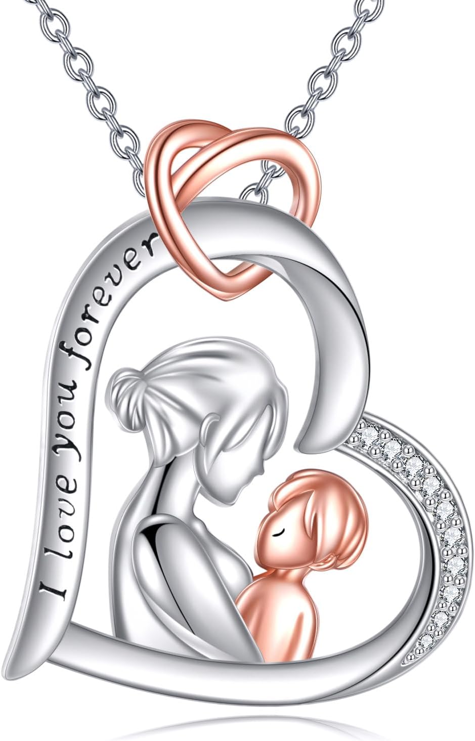 LUHE Mothers Day Gifts Mother Daughter Necklace Sterling Silver Mom  HeartInfinity Necklace Mom Jewelry Gifts for Mom