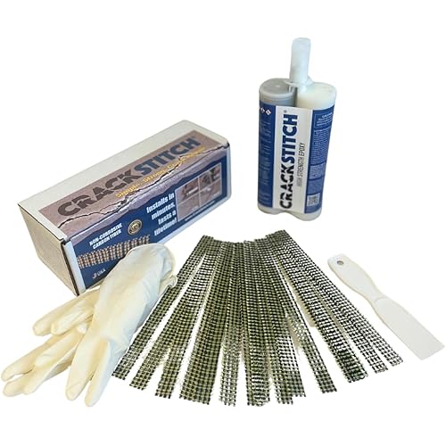Birthday Special! Happy B-Day BOSS! CrackStitch 15pk Concrete Crack Repair Kit|DIY Foundation Crack Repair|Basements, Garages, Pools, Floors, Wall & Block|Carbon Fiber/Kevlar Concrete Reinforcement