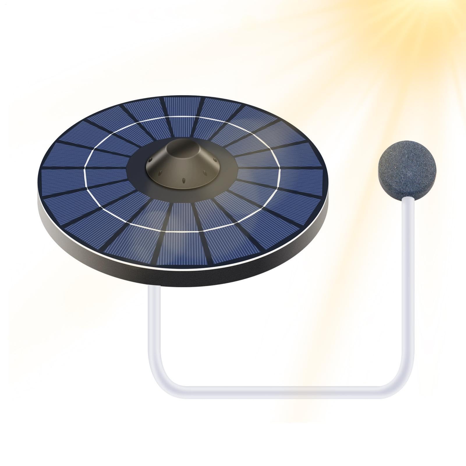 Aérateur de bassin | Pompe à air à faible bruit de 2,5 W avec pierre à bulles – Pompe à oxygène flottante à énergie solaire, pour aquariums extérieurs, jardin, jardin, bain d'oiseaux