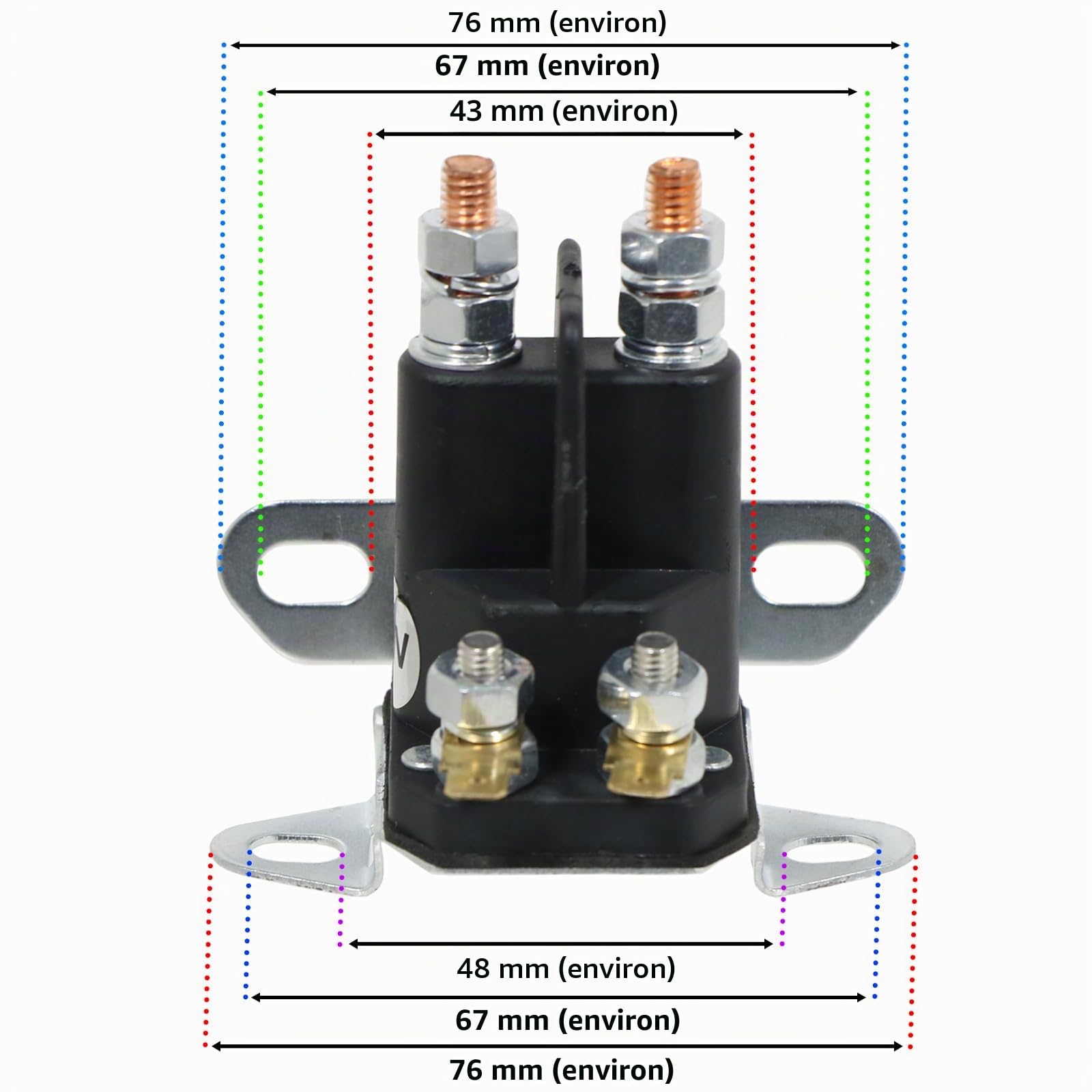 SPARES2GO Relais de démarrage solénoïde 4 pôles pour Castel Garden - Compatible avec tondeuse à gazon Mountfield Tondeuse tracteur
