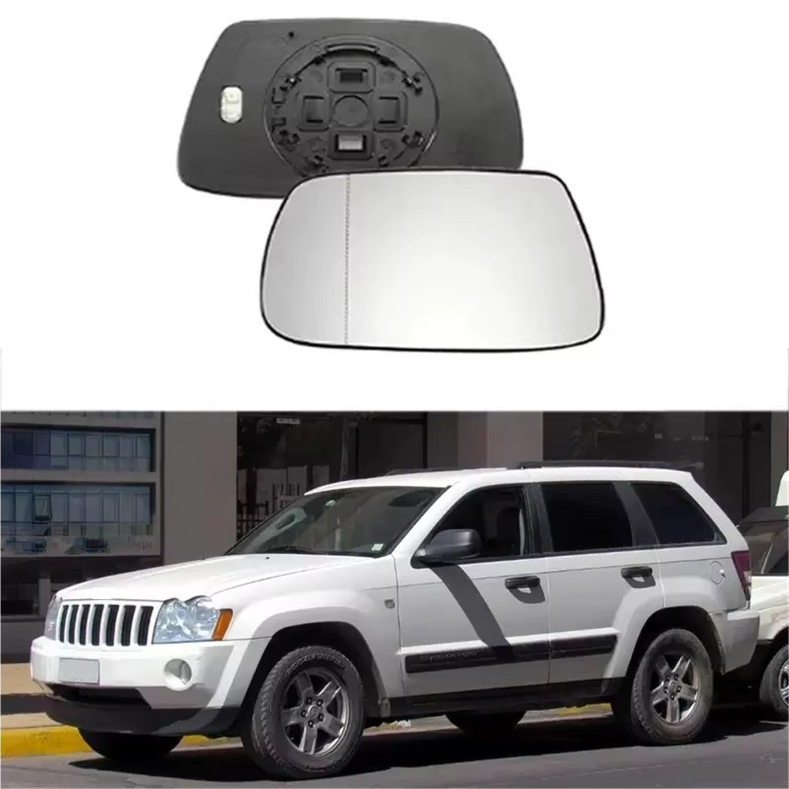 Vetro Specchietto Laterale Compatibile Con Jeep Per Grand Per Cherokee 2005-2010 Vetro Specchietto Retrovisore Riscaldato Sinistro E Destro 5142875AA 5142874AA