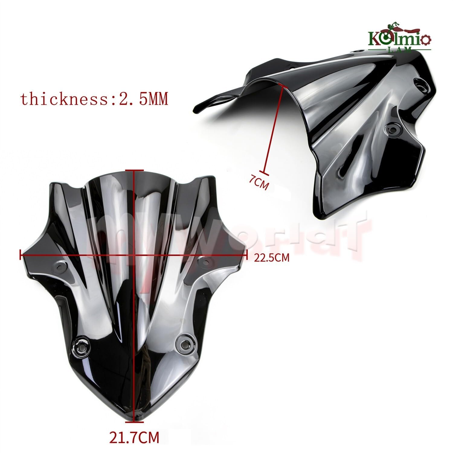 Pare-Brise Noir ABS pour Kawasaki Z900 2017-2019 - Protection Aérodynamique