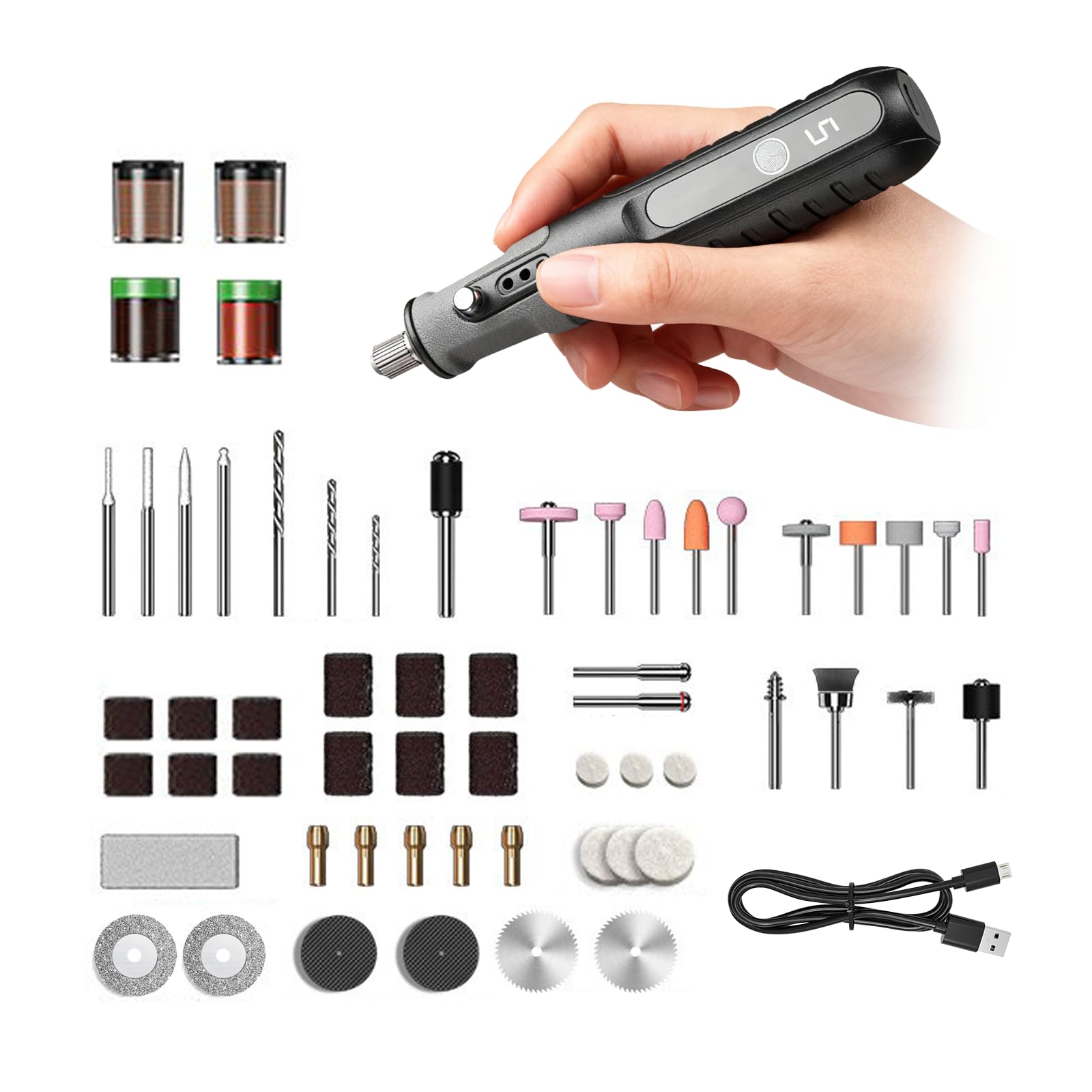 4.2V Rotary Tool Kit - 5 Speed, Engraving & Polishing -1