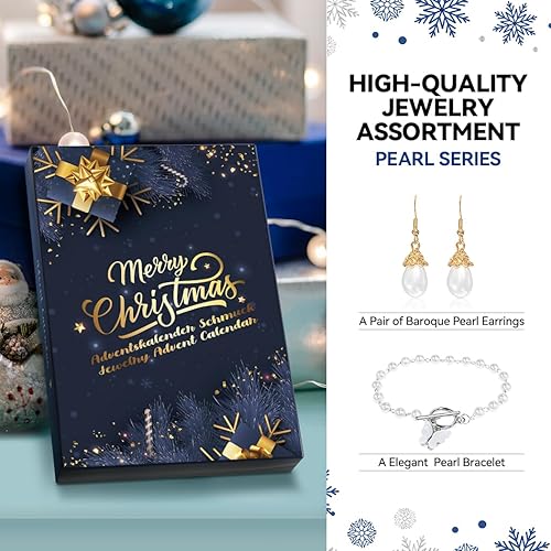 Miniatura 4 de Calendario de Adviento de 2021 con joyería para adultos y niñas con pulseras con dije, collar, anillos y pendientes, calendario con cuenta regresiva