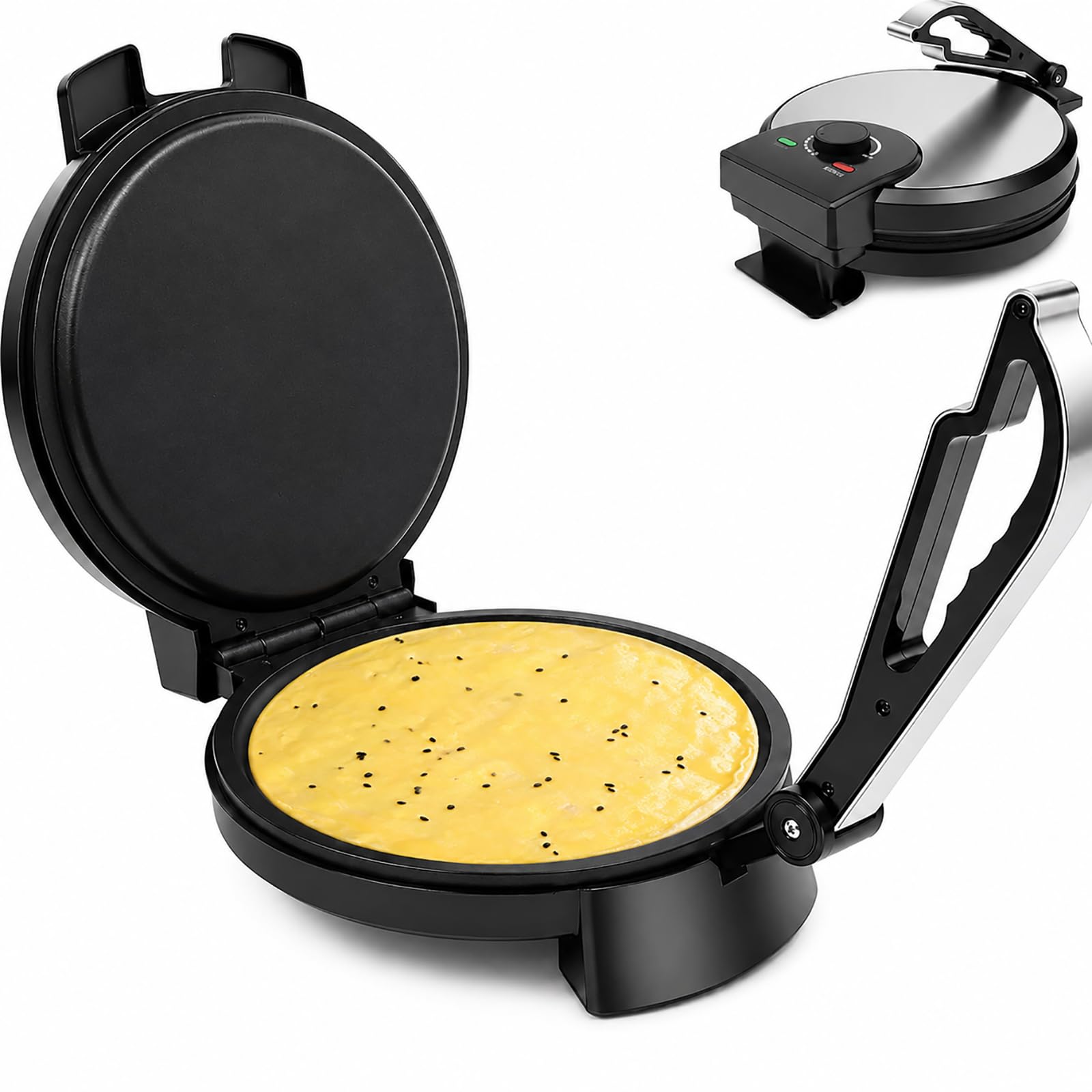Roti Maker 1200W Tortilla Presse mit Temperaturregler