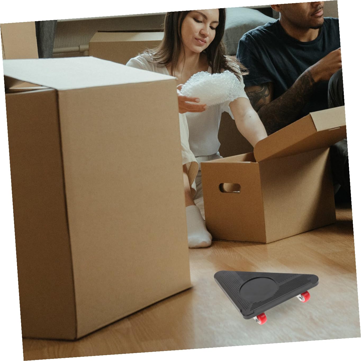 POPETPOP Furniture Dolly a 3 Ruote Triangolare, Carico Elevato Nero | Abs e Acciaio, Kit, per Shop e Vita Quotidiana, Spostamento e Trasporto di Mobili Pesanti