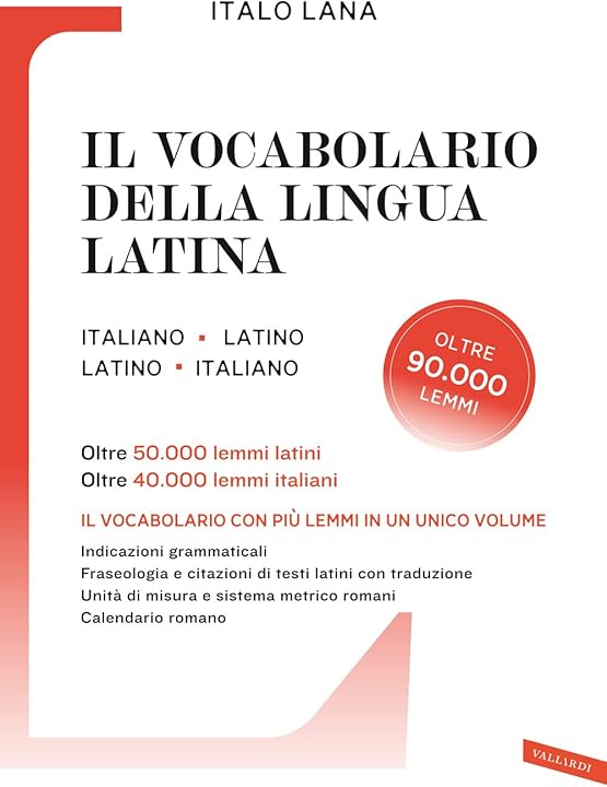 Libro Italo Lana Il Vocabolario Della Lingua Latina