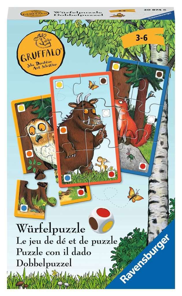 Gra upominkowa Ravensburger - 20874 - Puzzle Gruffalo Dice - Zabawna gra w kości i kolekcjonerstwo z gruffalo dla dzieci w wieku 3 lat i starszych
