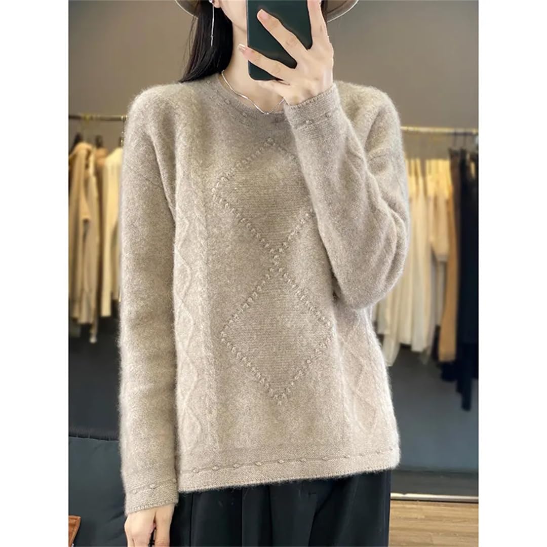 Maglione di cashmere Inverno Donna Maglioni Spesso Casual Maglione Manica Lunga O-Collo Top Lana Maglia Pullover