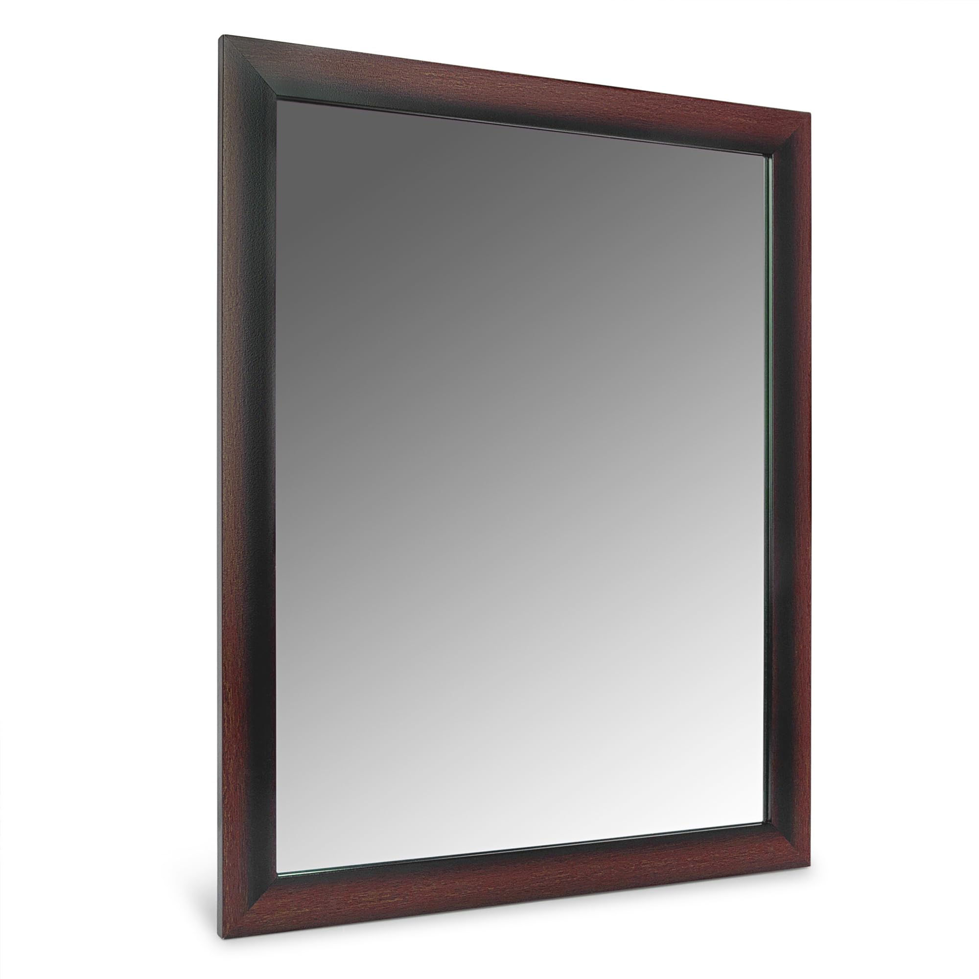 Decorative Wall Mirror Hangs Horizontal and Vertical Rectangular Standard Frame 16" x 20" (Cherry)
