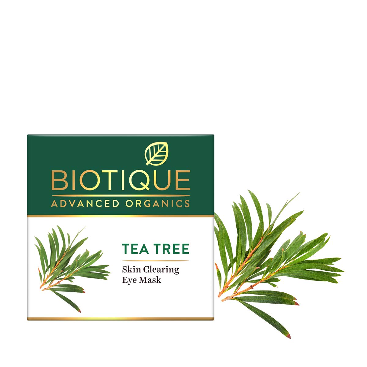 Biotique Tea Tree Skin Clearing Eye Mask, Green, 15 g — Amazon image 2