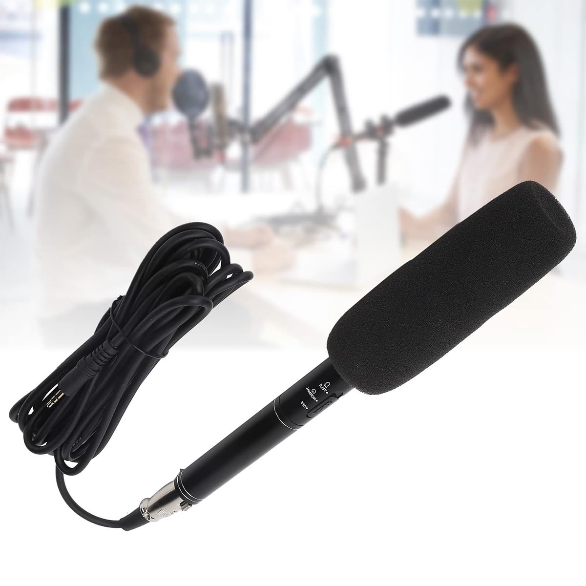 Micrófono de Mano para entrevistas Micrófono de grabación Profesional para cámaras DSLR Teléfonos móviles Micrófono de Radio en Vivo para periodistas y grabación de Campo