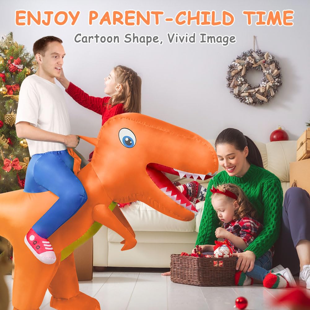 AOOWU Disfraz Hinchable de Dinosaurio Con Sistema Inflable, Resistente Para Halloween, Cosplay, Cumpleaños, Navidad, Carnaval, Fiesta, Mardi Gras