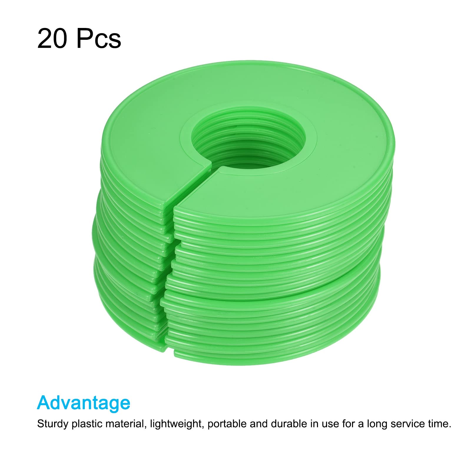 PATIKIL Clothes Dividers 20 Pack Blank Clothing Rack Size Sorting Reusable Wardrobe Round Hanger Separator, Green - Image 3