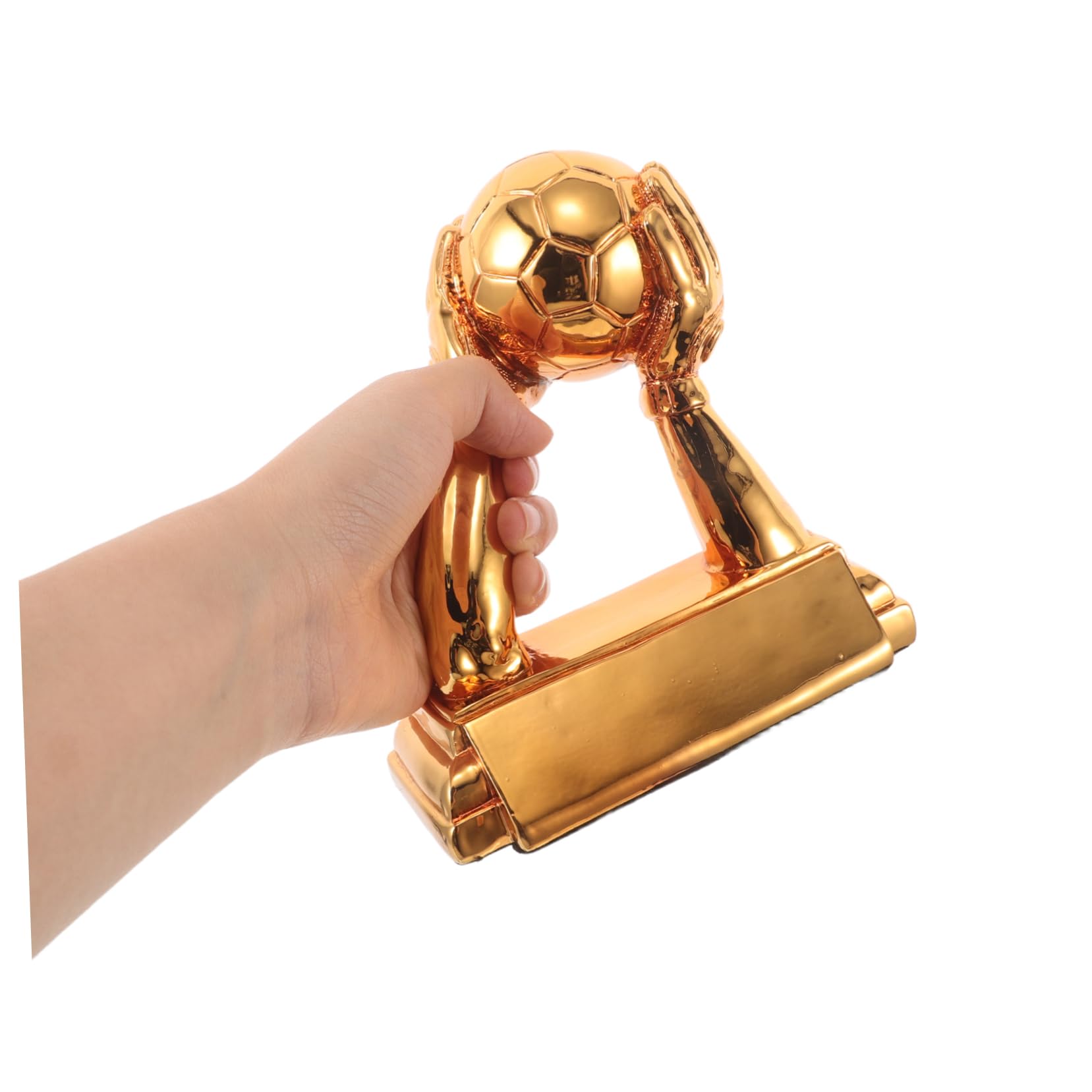 UPKOCH Fußball Trophäe Torwart Auszeichnung Resin Torhüter Handschuh und Ball Form Pokal Kompakt Robust Elegant für Büro Dekoration Fans und Schiedsrichter